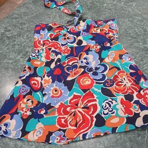 Nanette Lepore Women's Convertible Halter Top Size XS Floral EUC 100% Silk Lined